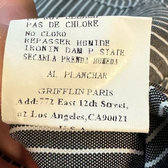 Grifflin Paris Black White Striped Embroidered Sleeve Tunic Dress Size Small - Picture 9 of 13